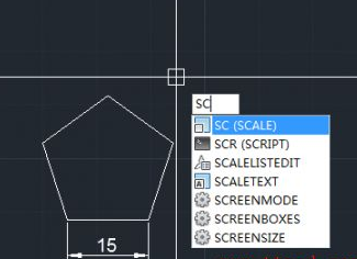 CAD如何按照比例縮放五邊形？