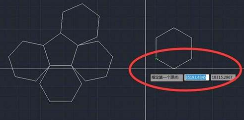 CAD如何使六邊形對齊到五邊形上？