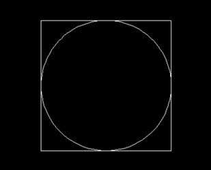 CAD如何在正方形里繪制內切圓？
